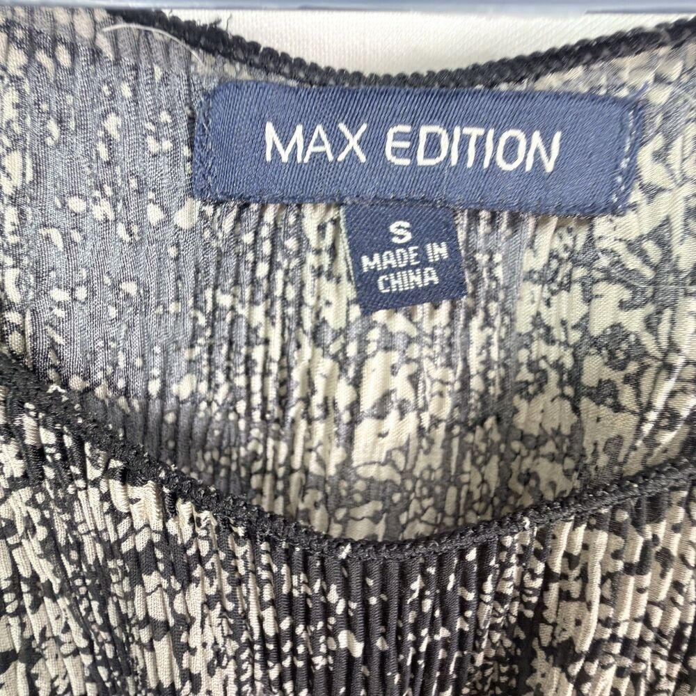 max edition sm black ivory red border print fit & flare knee length cap sleeve - Picture 7 of 9